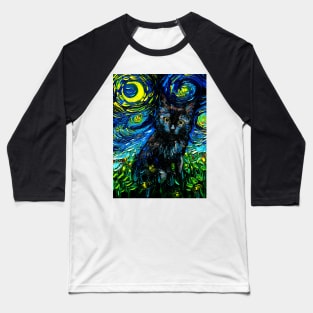 Black Cat Night 3 Baseball T-Shirt